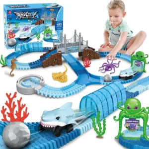 Bendable Shark Race Track Adventure Set (Ages 3+)