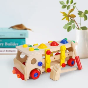 Wooden Screw Car Building Toy for Kids 3+ | Montessori Assembly & Tool Play Set