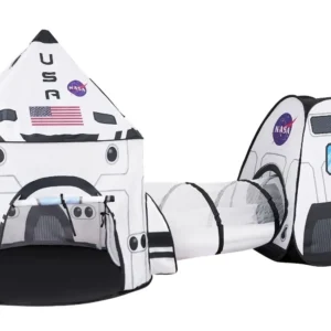 Rocket Ship Pop-Up Play Tent with Tunnel – 3-Piece Set (Ages 3+)