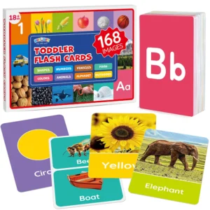 Toddler Flash Cards Learning Set – 168 Images Alphabet, Numbers & First Words