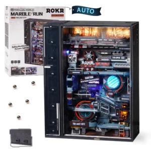 Robotime ROKR Motorized Marble Run 3D Puzzle Kit – Cyberpunk Series
