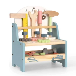 Wooden Tool Bench Construction Toy for Kids 3+ | Montessori Motor Skills Play Set